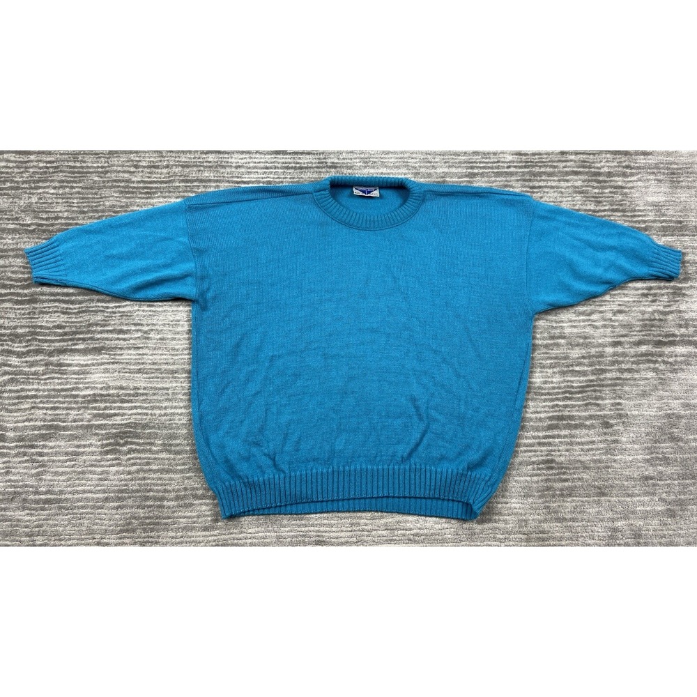 Justin Allen Sweater Womens‎ 2XL Blue Vintage Made in USA Acrylic
